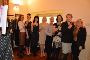 Models quelling pre-show nerves before the fun begins...