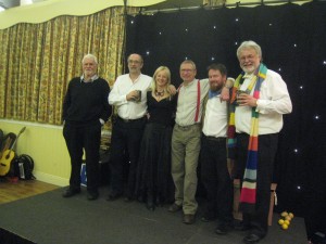The Travelliing Music Hall players receiving their well-earned applause.