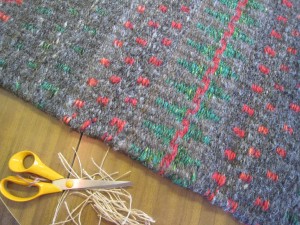 section of a woven rug
