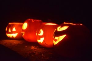 Some of the pumpkins after the sale, round the village
